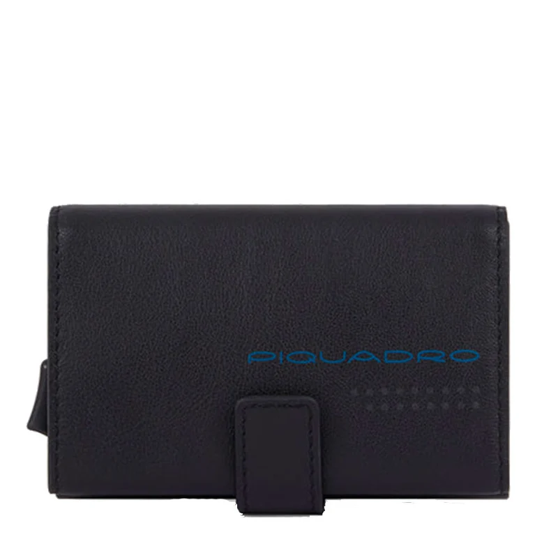 Porta carte di credito in metallo PIQUADRO Urban in Pelle Nero e Grigio PP5649UB00R