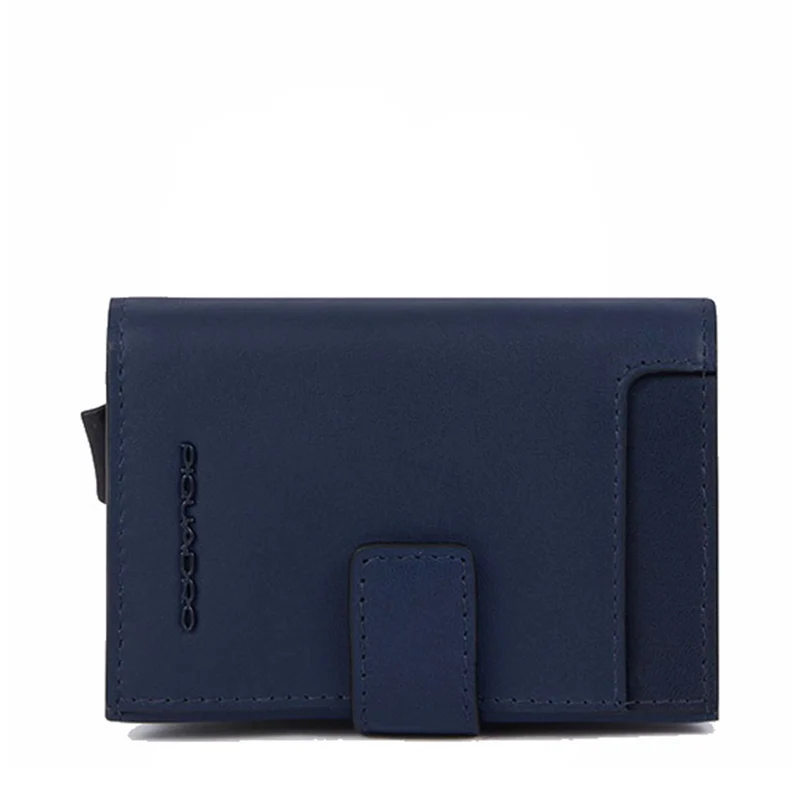 Porta carte di credito in metallo PIQUADRO in Pelle Blu PP5649W122R