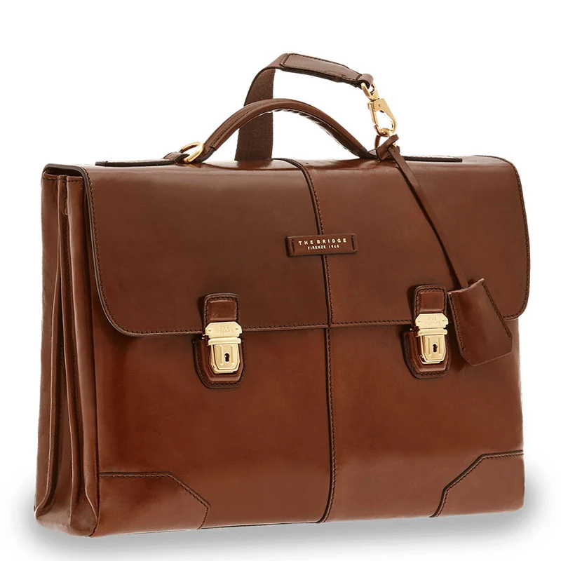Cartella Uomo Porta PC THE BRIDGE in Pelle Marrone linea Vespucci