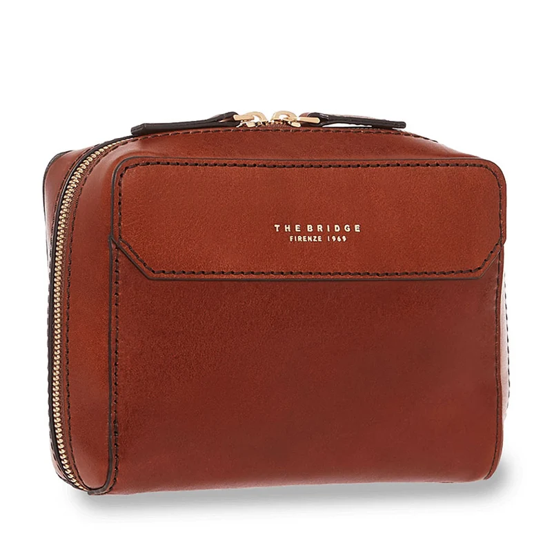 Pochette Uomo THE BRIDGE linea Dante in Pelle Marrone 09340201