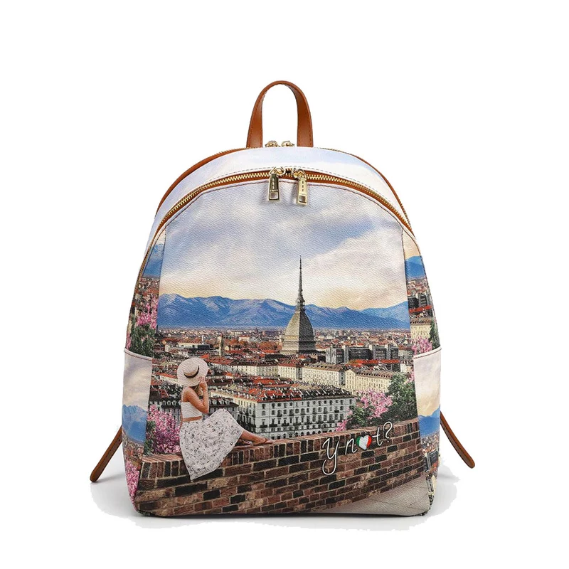Zaino Donna Y NOT con Due Scomparti YES-601 Stampa Torino
