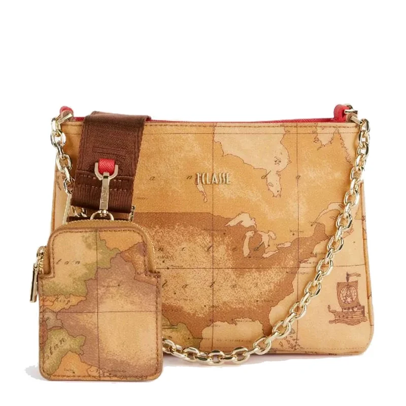 Borsa Donna a Tracolla 1A Classe Alviero Martini linea Glam Twist stampa Geo Classic e Rosso GZ43