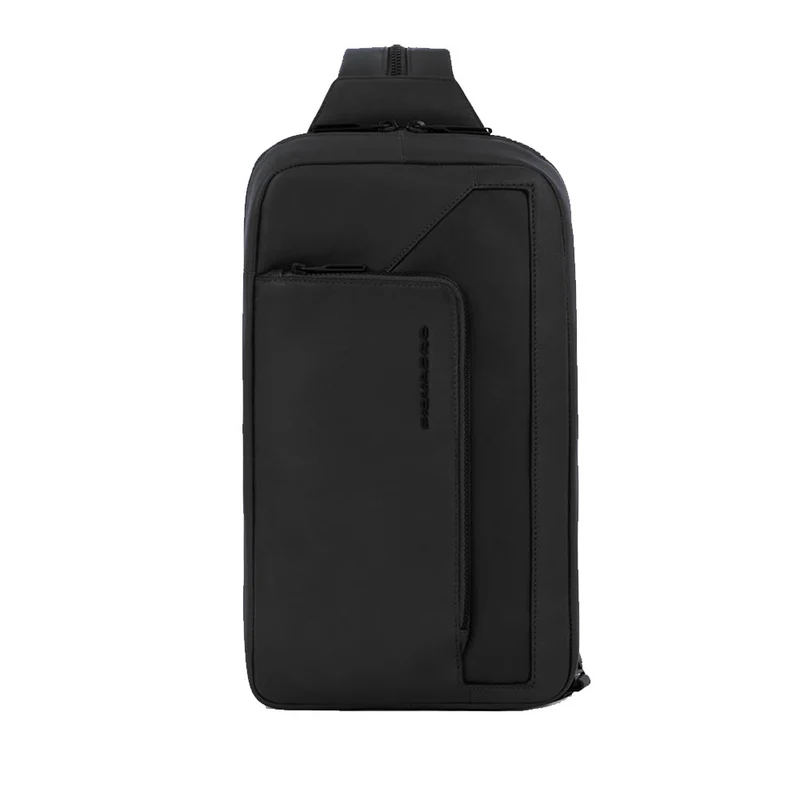 Monospalla Uomo Porta iPad mini PIQUADRO in Pelle Nera Linea Aye - CA6205W119