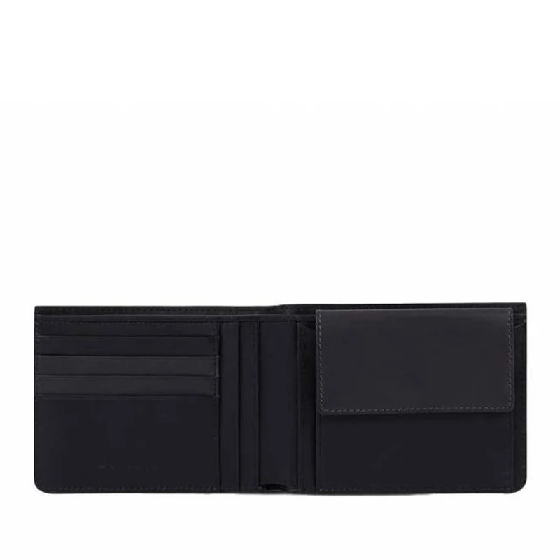 Portafoglio Uomo con Portamonete Piquadro In Pelle Nera - PU257W122R