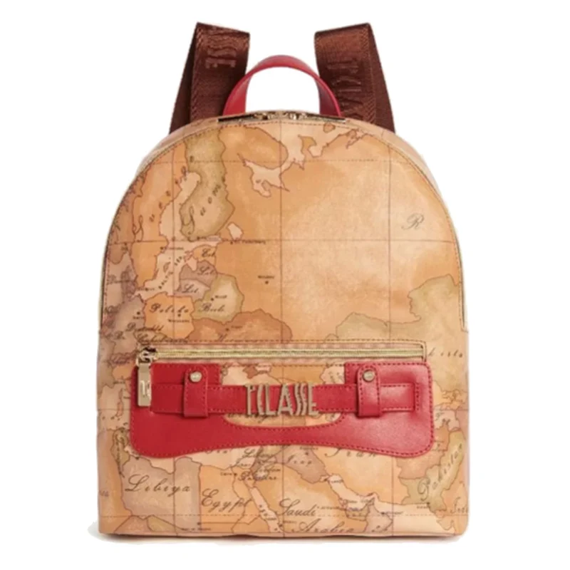 Zaino Donna 1A Classe Alviero Martini linea Soft Generation stampa Geo Classic e Rosso GV80