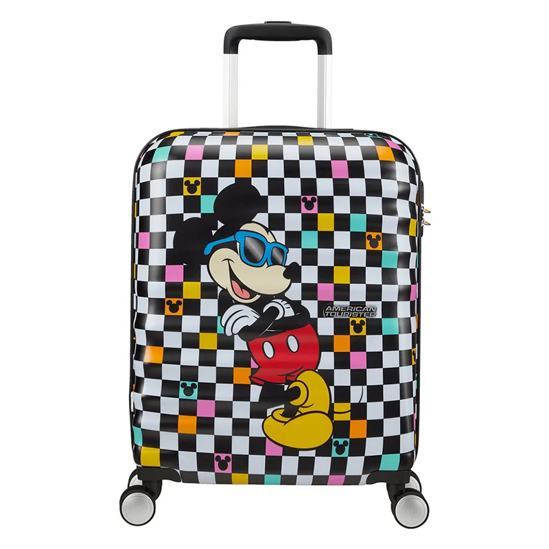 Trolley Cabina 55cm 4 Ruote Leggero 2,6kg - American Tourister Wavebreaker Disney Mickey Check