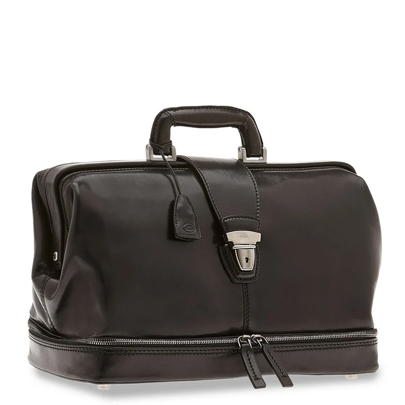 Borsa da Medico con Tasca THE BRIDGE in Pelle Nera linea Story Made in Italy