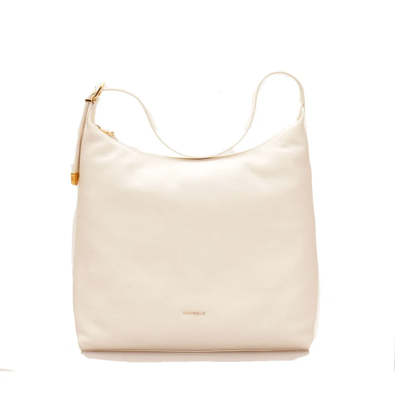 Borsa Donna Hobo a Spalla COCCINELLE in Pelle Linea Gleen colore Coconut Milk Misura Grande