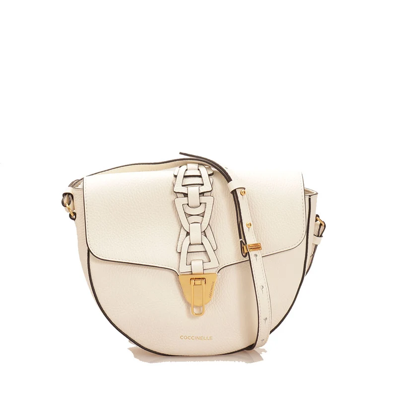 Borsa Donna a Tracolla COCCINELLE in Pelle linea Beat Intreccio colore White
