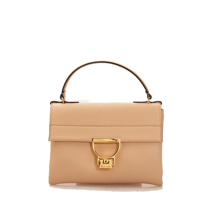 Borsa Donna a Mano con Tracolla COCCINELLE in Pelle Linea Arlettis Signature colore Toasted