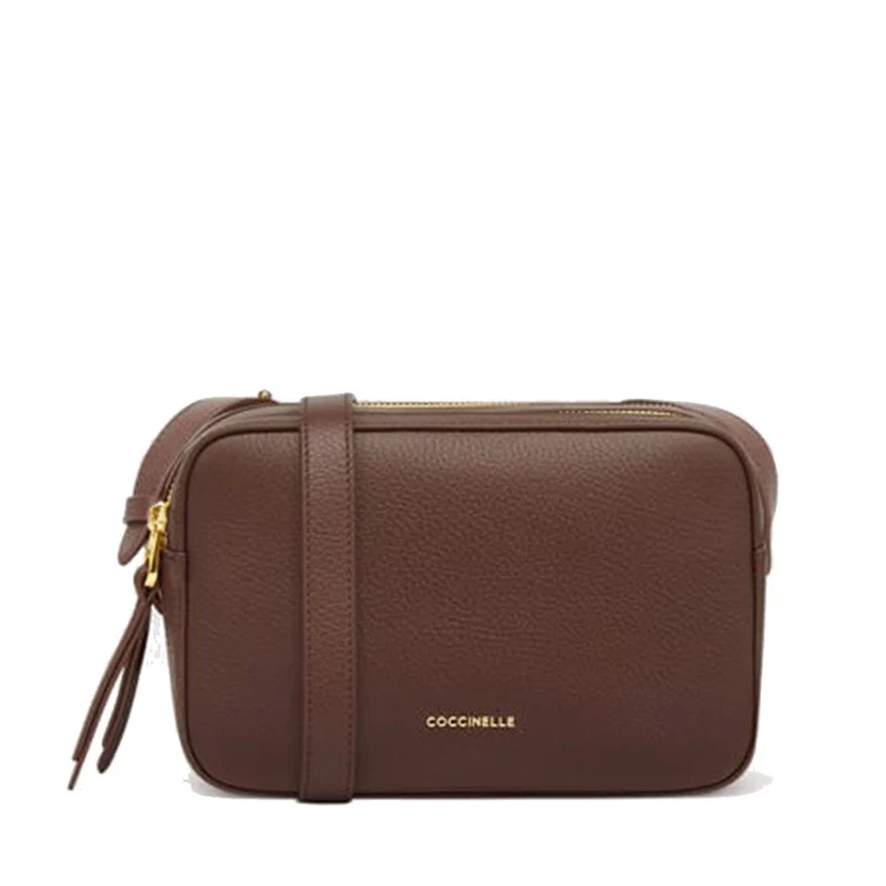 Borsa Donna a Tracolla Piccola COCCINELLE linea Lea in Pelle Colore Carruba