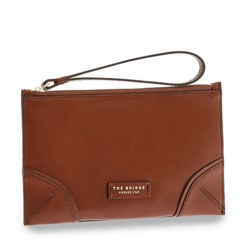 Pochette Donna a Mano THE BRIDGE in Pelle Marrone linea Matilde