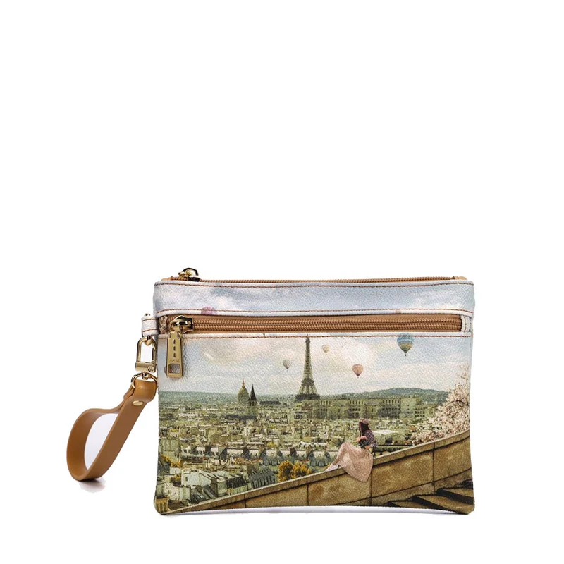 Pochette Donna con Zip Y NOT YES-342 Stampa Montgolfiere