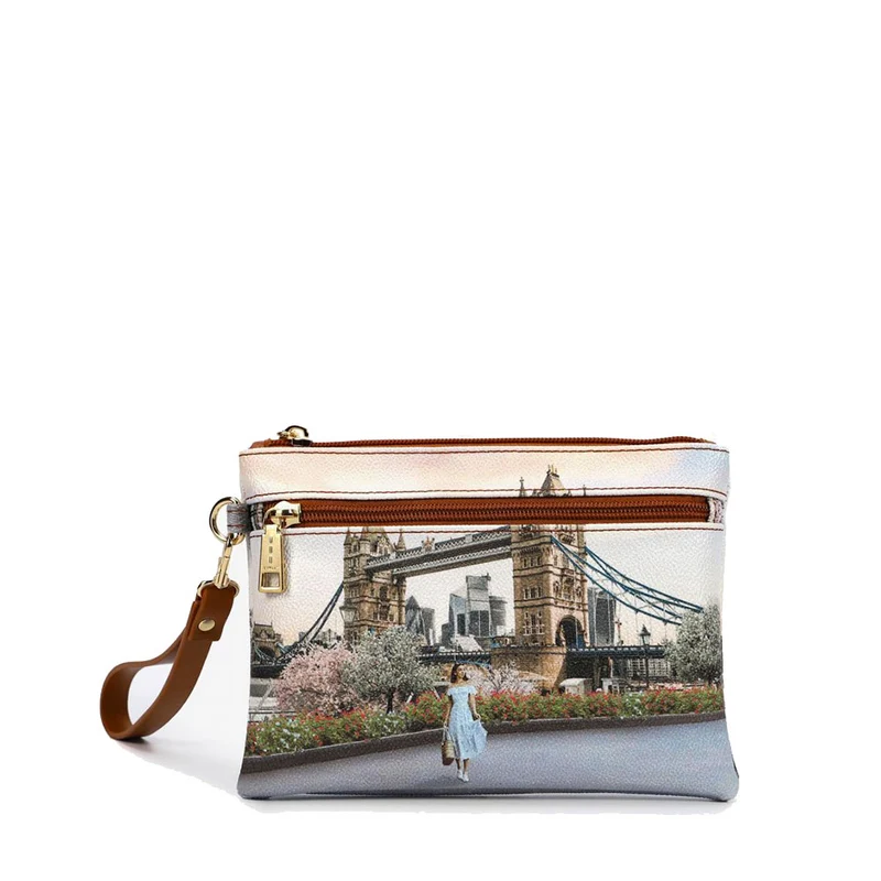 Pochette Donna con Zip Y NOT YES-342 Stampa London Kate