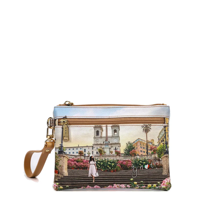 Pochette Donna con Zip Y NOT YES-342 Stampa Floral