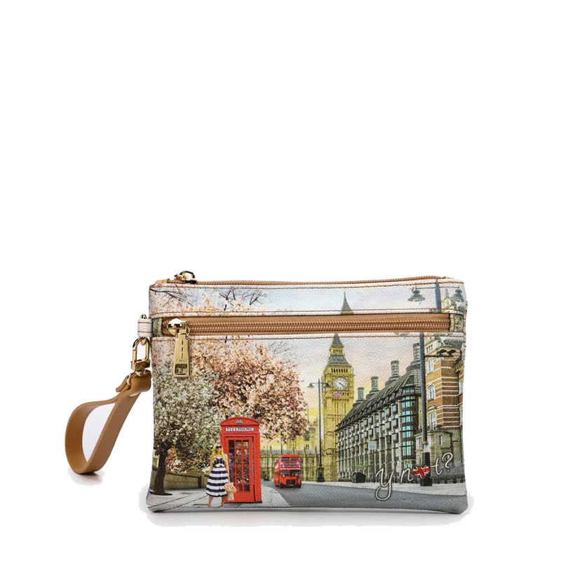 Pochette Donna con Zip Y NOT YES-342 Stampa English Rose