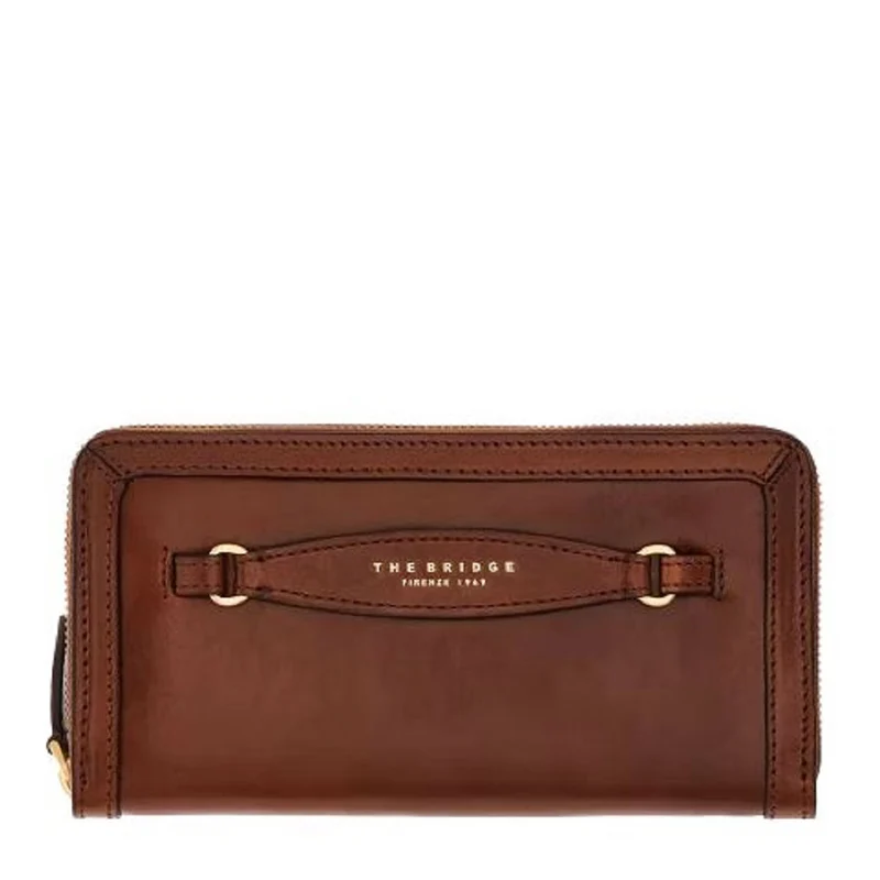 Portafoglio Donna Zip Around THE BRIDGE linea Bettina in Pelle Marrone