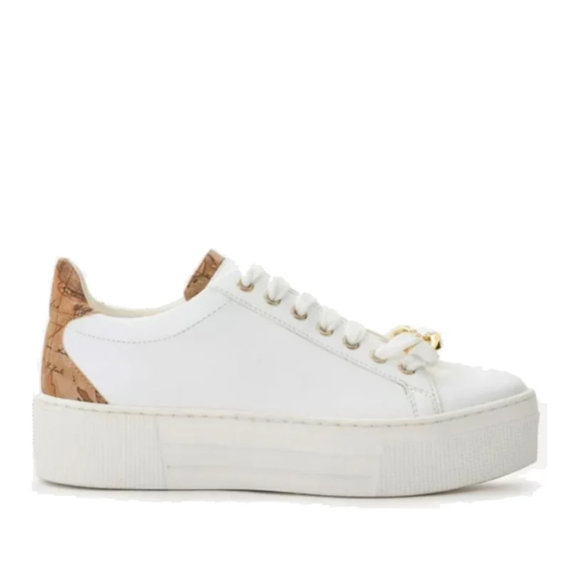 Scarpe Donna 1A Classe Alviero Martini Sneakers Platform Bianche con Catena 0553