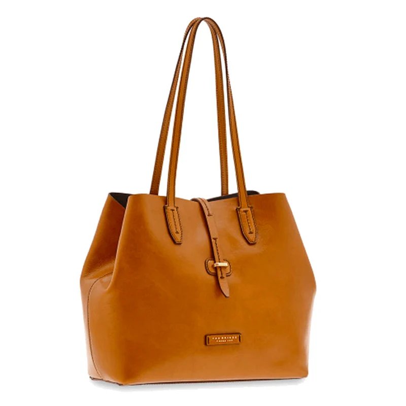 Borsa Donna Shopper a Spalla THE BRIDGE in Pelle color Cognac linea Dalston
