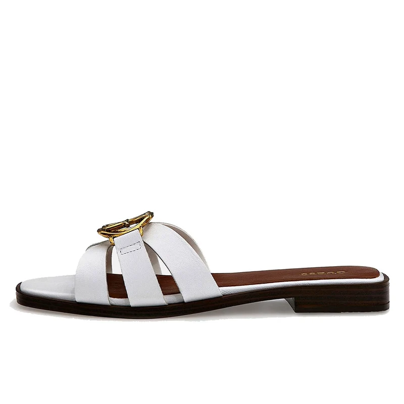 Scarpe Donna GUESS Ciabatte Linea Symo in Pelle Bianca