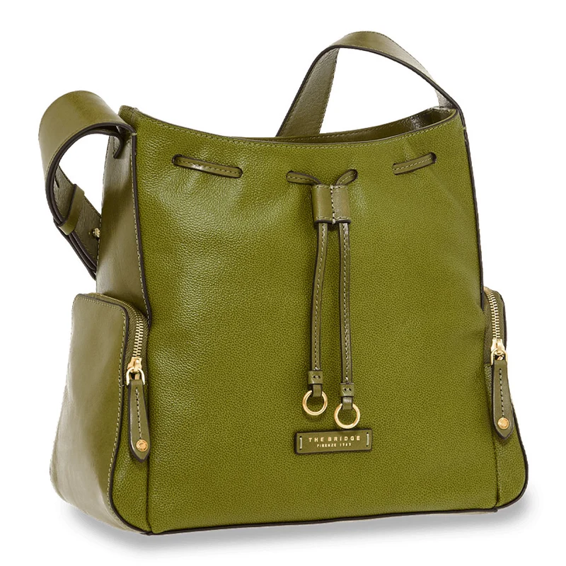 Borsa Donna Hobo THE BRIDGE linea Carlotta in Pelle Verde Fico 043543BX