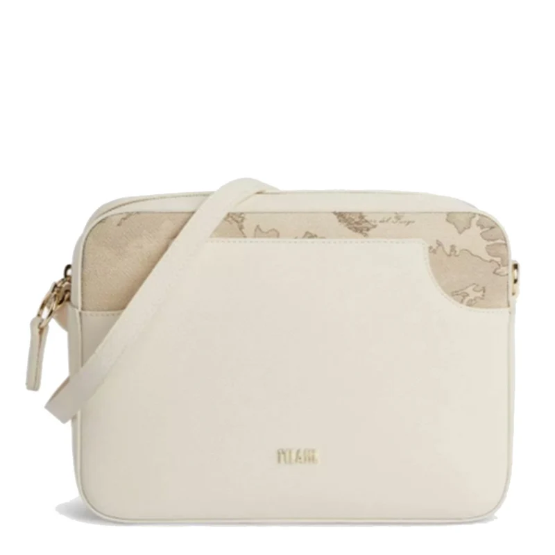 Borsa Donna a Tracolla Grande 1A Classe Alviero Martini linea Girl City colore Bianco e Geo Safari GU92
