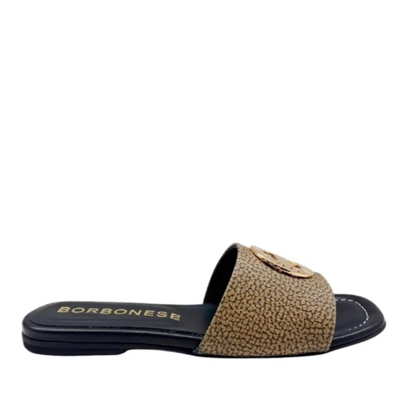 Scarpe Donna BORBONESE Ciabattine in Tela Rivestita OP Naturale