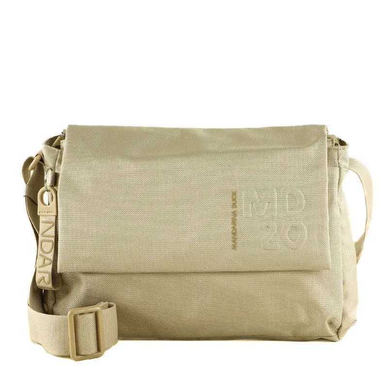 Borsa Donna a Tracolla Mandarina Duck Chiusa con Pattina in Tessuto colore Papyrus Linea MD20