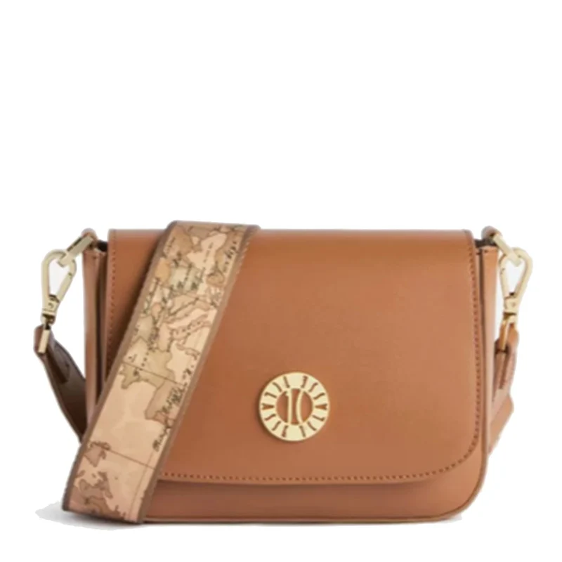 Borsa Donna a Tracolla con Pattina 1A Classe Alviero Martini linea Geo Summer Dream in Pelle color Noce GV44