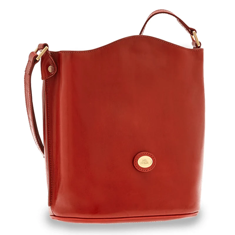 Borsa Donna a Tracolla a Secchiello THE BRIDGE in Pelle Rossa linea Story