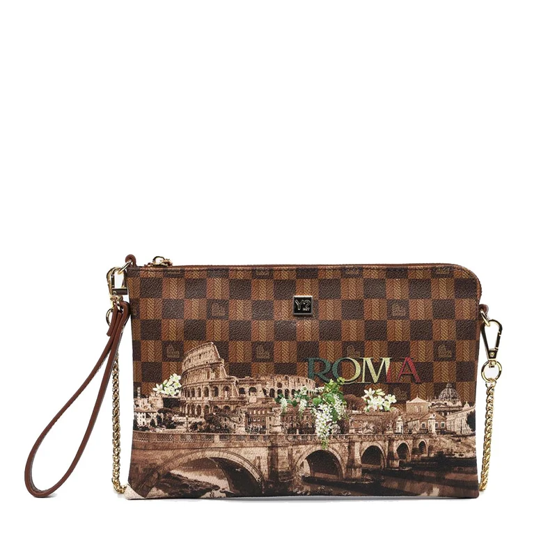 Borsa Donna Y NOT Pochette con Tracolla CIT-012 Stampa Rome