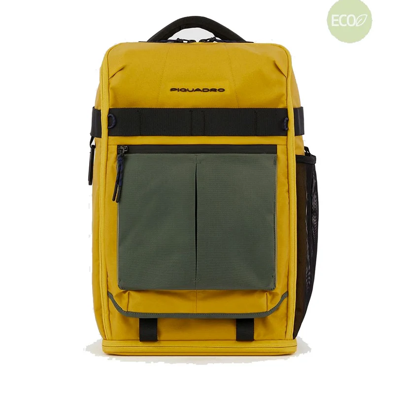 Zaino da Bici PIQUADRO in Nylon Riciclato Giallo Zafferano con Porta Pc 15,6" Linea Arne - CA5998S125L