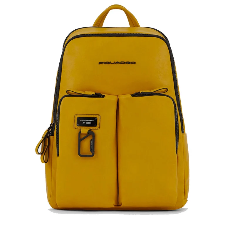 Zaino PIQUADRO Porta Pc 14" e Tablet in Pelle Colore Giallo Linea Harper- CA3869AP