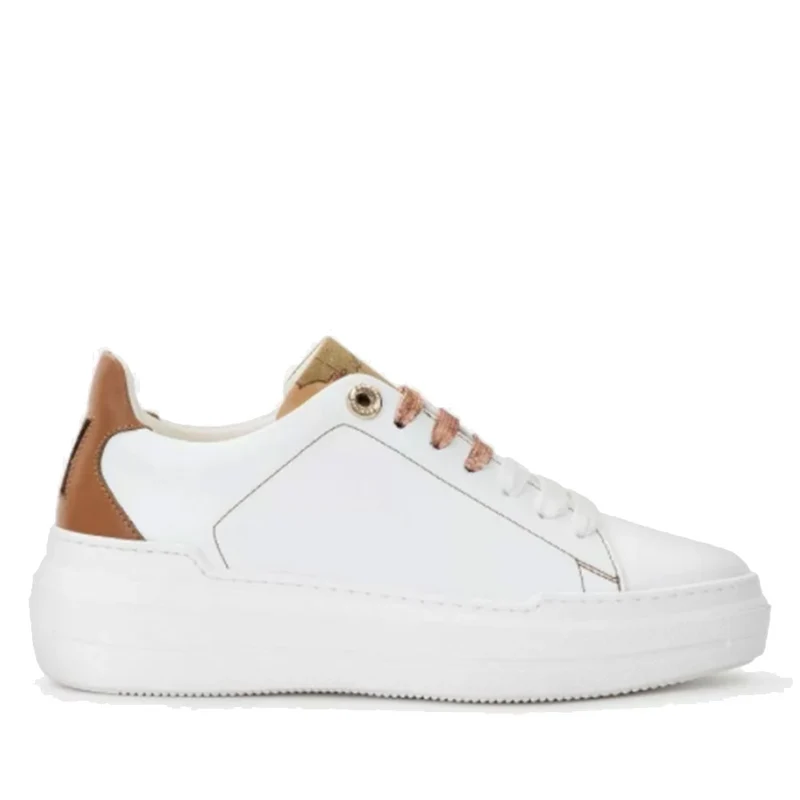 Scarpe Donna 1A Classe Alviero Martini Sneakers Bianche con Logo Glitter 0409