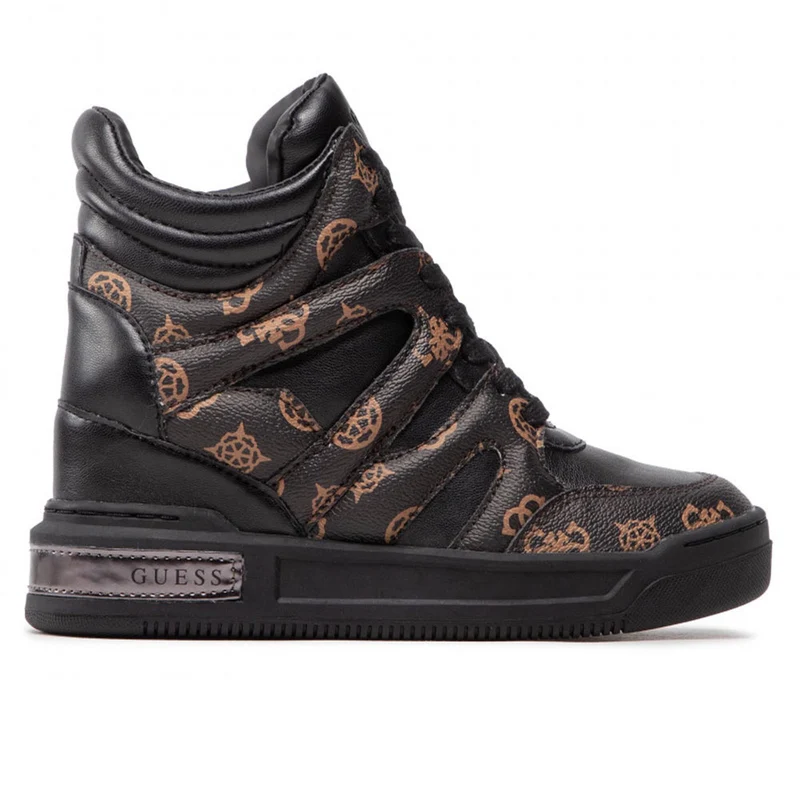 Sneakers Donna Alte con Zeppa Interna GUESS Colore Black Brass Linea Lisa