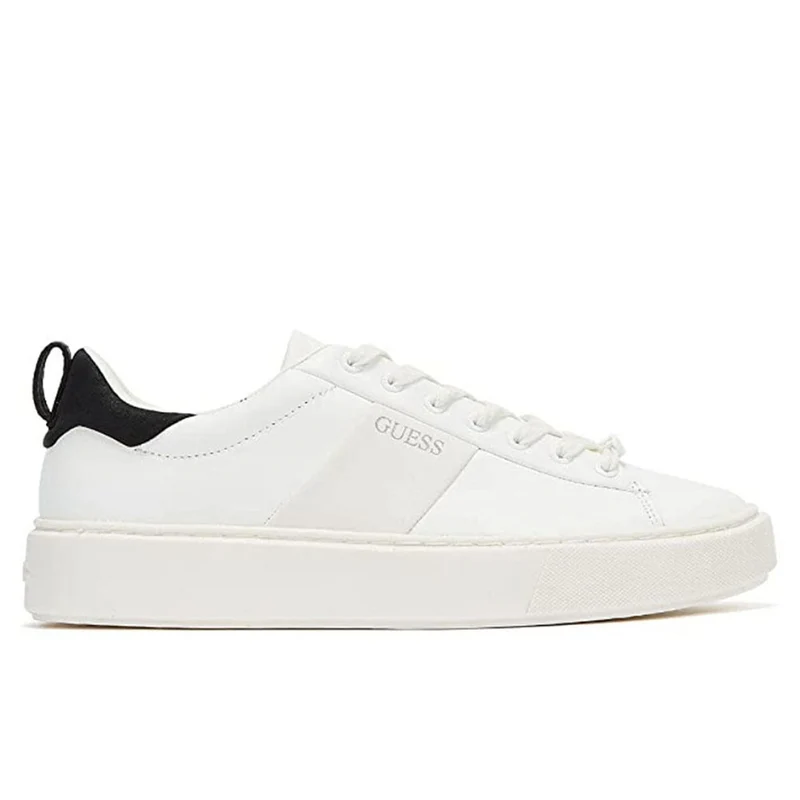 Scarpe Uomo GUESS Sneakers in Pelle Colore Bianco e Nero Linea Vice