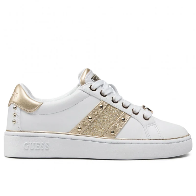 Scarpe Donna GUESS Sneakers Linea Bevlee Colore Bianco - Oro