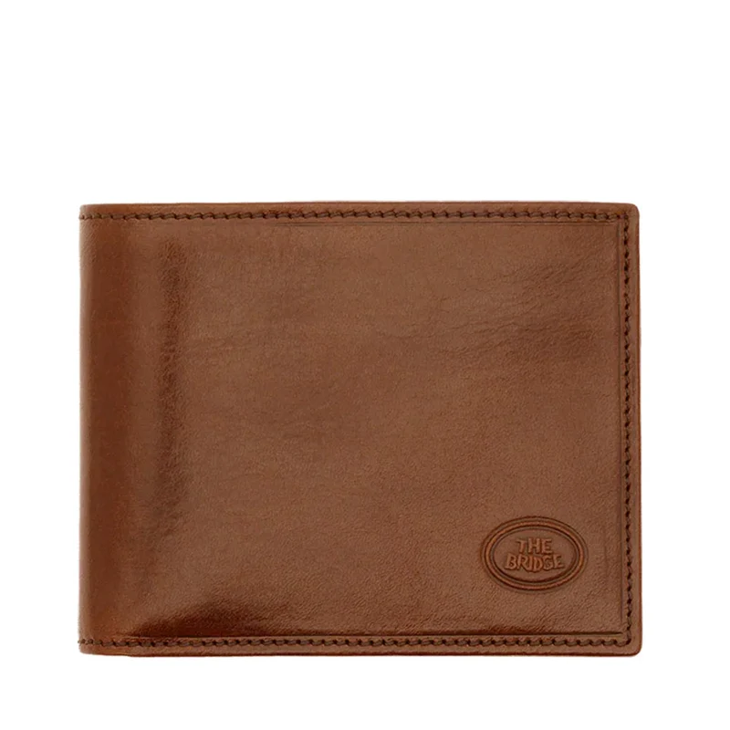 Portafoglio Uomo con Portamonete con Zip THE BRIDGE In Pelle Marrone linea Story