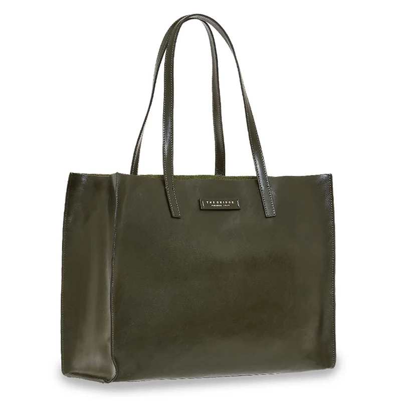 Borsa Donna Shopper THE BRIDGE Linea Mirra in Pelle Verde Malachite