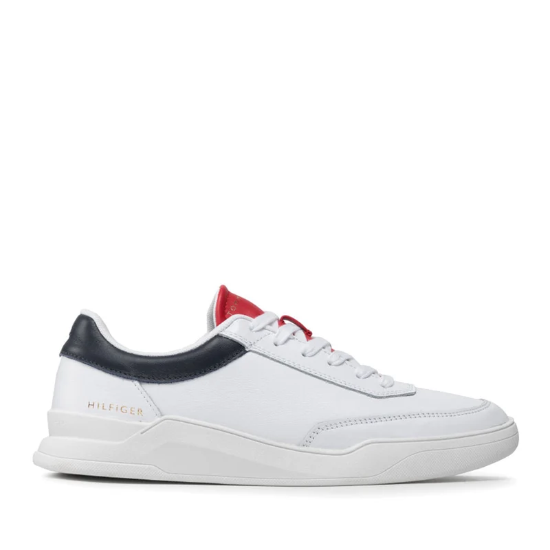 Scarpe Uomo TOMMY HILFIGER Sneakers linea Elevated in Pelle Bianca
