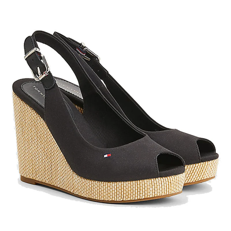 Sandali Alti Donna con Plateau TOMMY HILFIGER linea Iconic Elena Nero