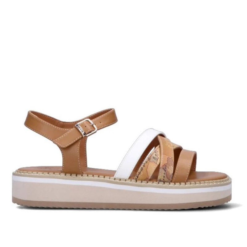 Scarpe Junior 1A Classe Alviero Martini Sandali color Cuoio Bianco e Geo Classic 1180