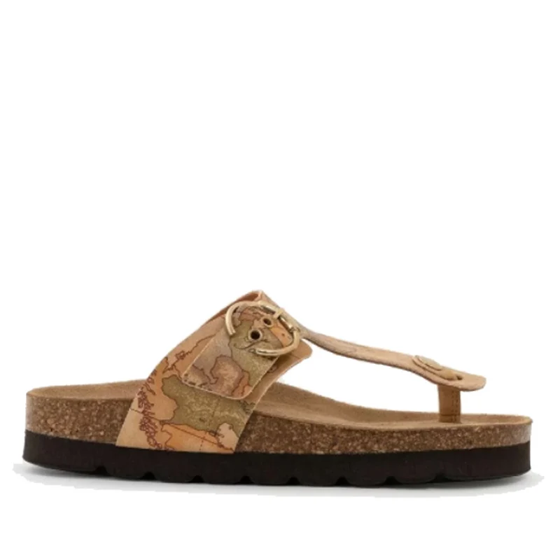 Scarpe Donna 1A Classe Alviero Martini Ciabattine Infradito in Tessuto Geo Classic 0214