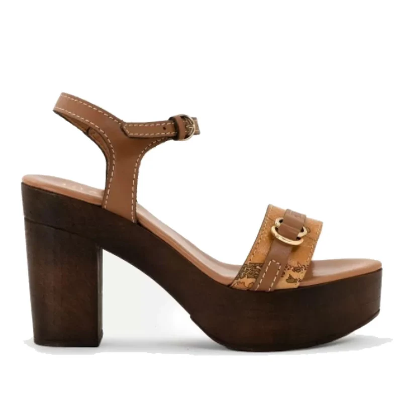 Sandali Donna 1A Classe Alviero Martini Zoccoli in Pelle color Cuoio 0206