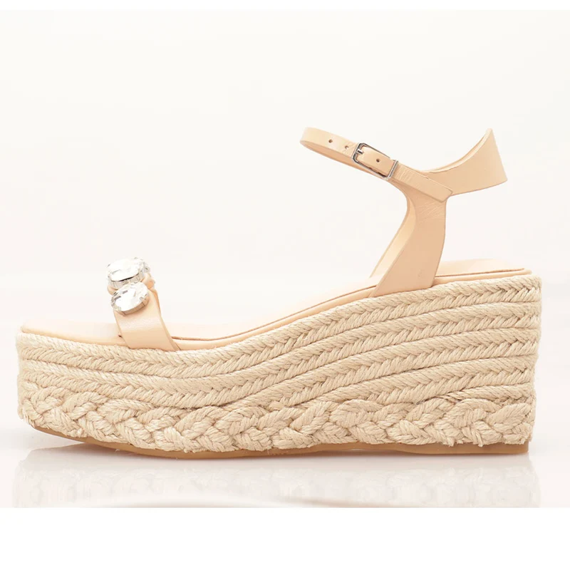 Sandali Donna con Zeppa GUESS linea Osia Colore Cream