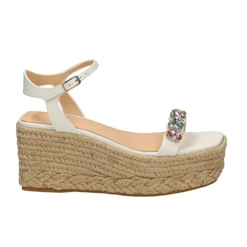 Sandali Donna con Zeppa GUESS linea Osia Colore Bianco
