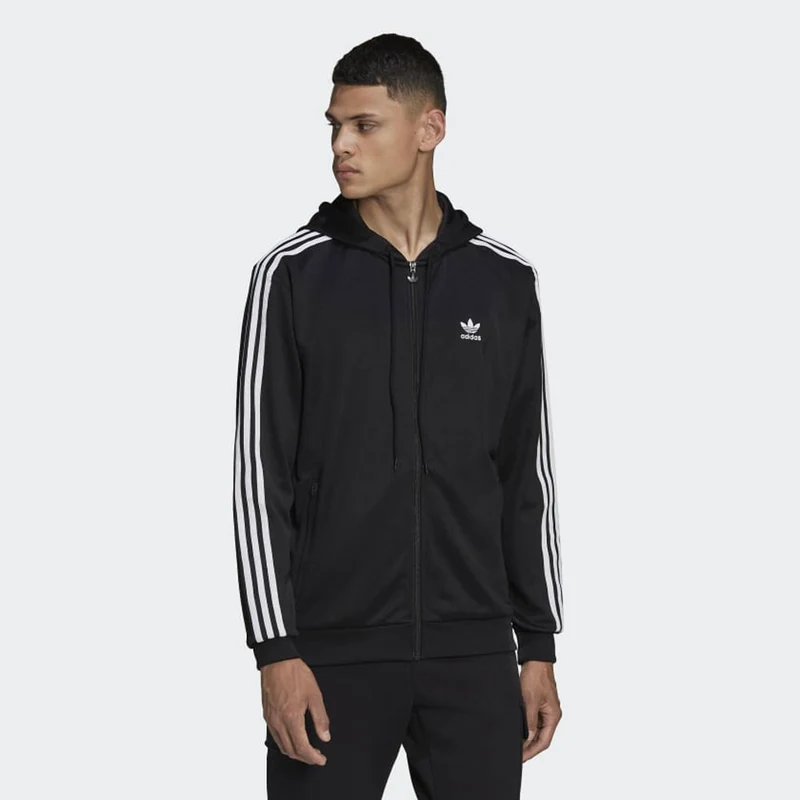 Felpa con Zip e Cappuccio ADIDAS linea Adicolor Classics Full Zip colore Black