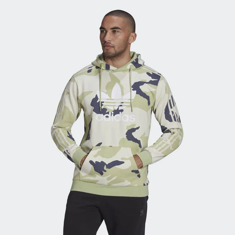 Felpa con Cappuccio ADIDAS linea Graphics Camo colore Magic Lime