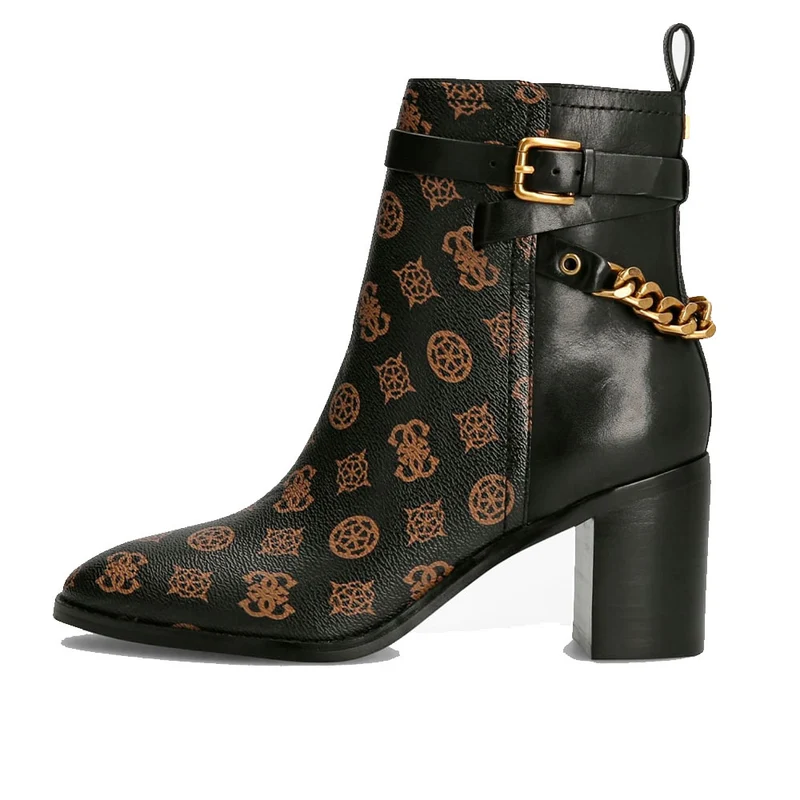 Stivaletto Donna GUESS Con Tacco Colore Brown Multi Linea Kalili