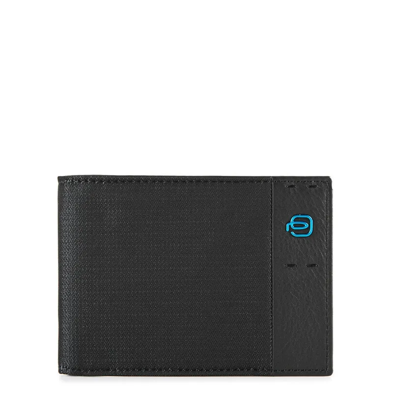Portafoglio Uomo Piquadro In Tessuto e Pelle Chevron Nero - PU1241P16